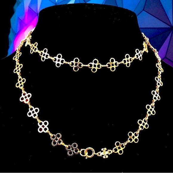 Tory Burch Jewelry - TORY BURCH REIMAGINED IN 18K GOLD PLATED BRASS WITH A DOUBLE T CHARM NEC…